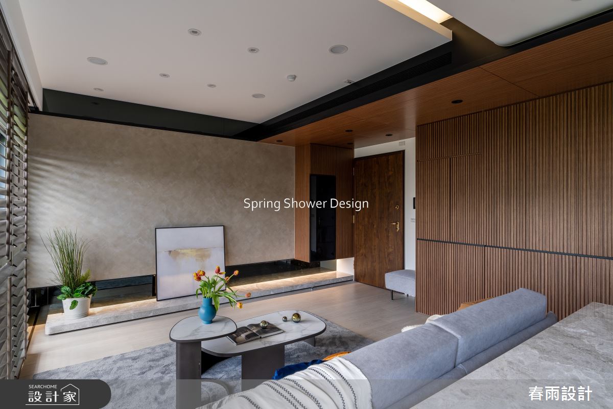 37坪新成屋(5年以下)＿現代風玄關客廳案例圖片＿春雨設計＿春雨_231 天賞水硯之1