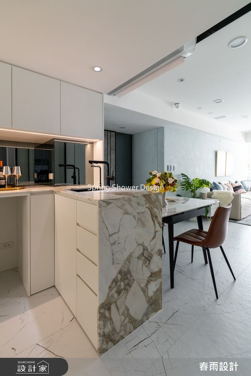 老屋(16~30年)＿現代風餐廳中島案例圖片＿春雨設計＿春雨_232 吉林路之14