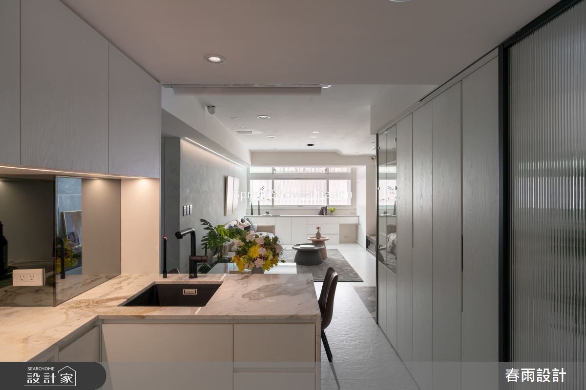 老屋(16~30年)＿現代風客廳餐廳中島案例圖片＿春雨設計＿春雨_232 吉林路之16