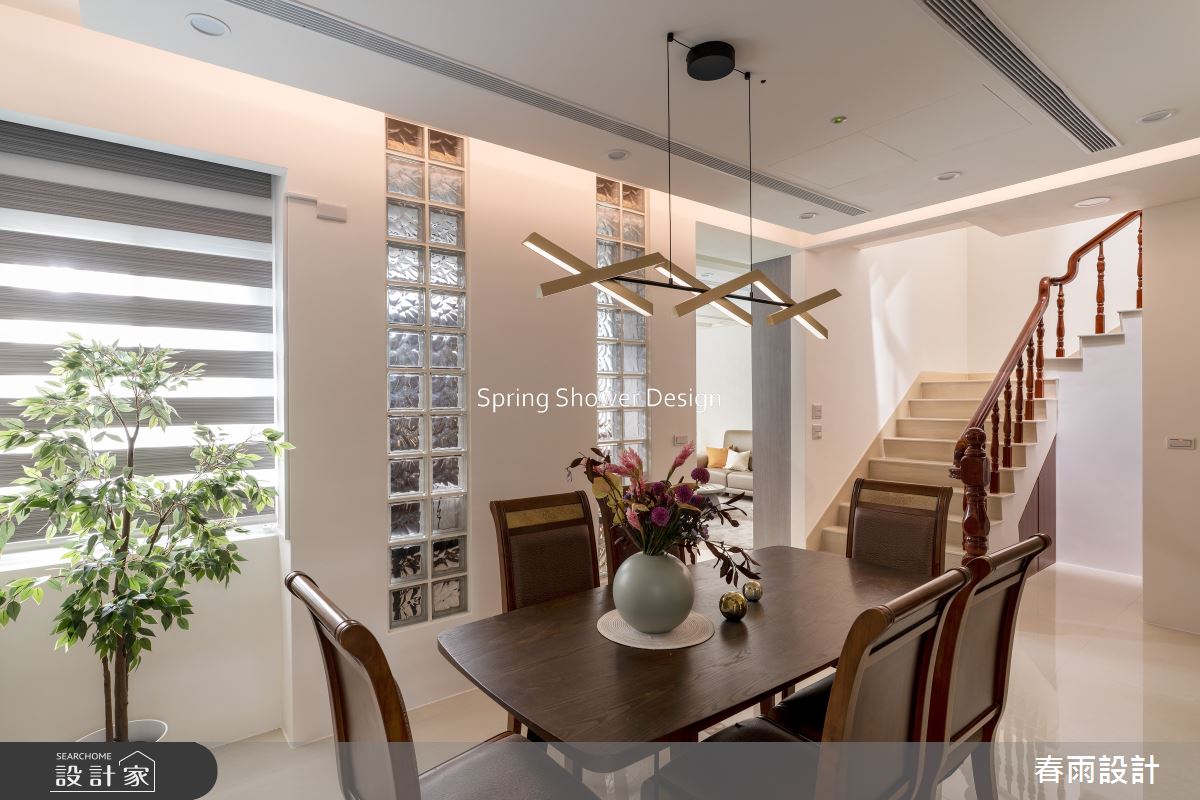 老屋(16~30年)＿現代風餐廳樓梯案例圖片＿春雨設計＿春雨_239 月光別墅之14