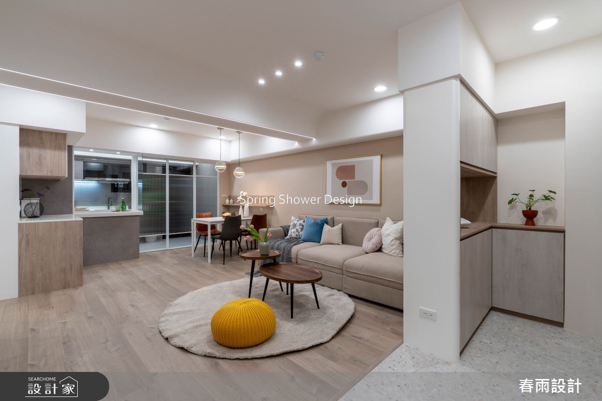 老屋(16~30年)＿現代風玄關客廳餐廳案例圖片＿春雨設計＿春雨_254 花旗大廈之3