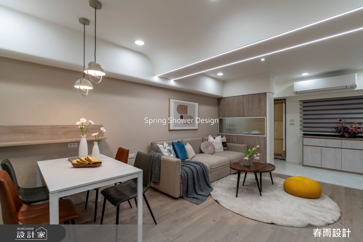 老屋(16~30年)＿現代風客廳餐廳案例圖片＿春雨設計＿春雨_254 花旗大廈之5