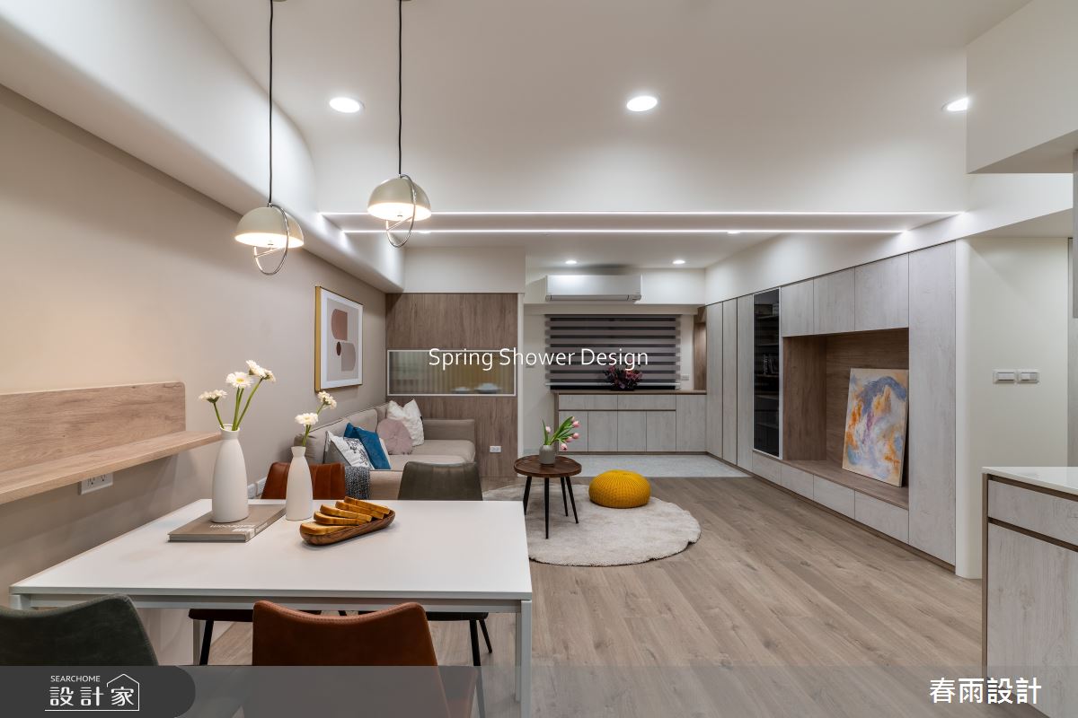 老屋(16~30年)＿現代風客廳餐廳案例圖片＿春雨設計＿春雨_254 花旗大廈之6