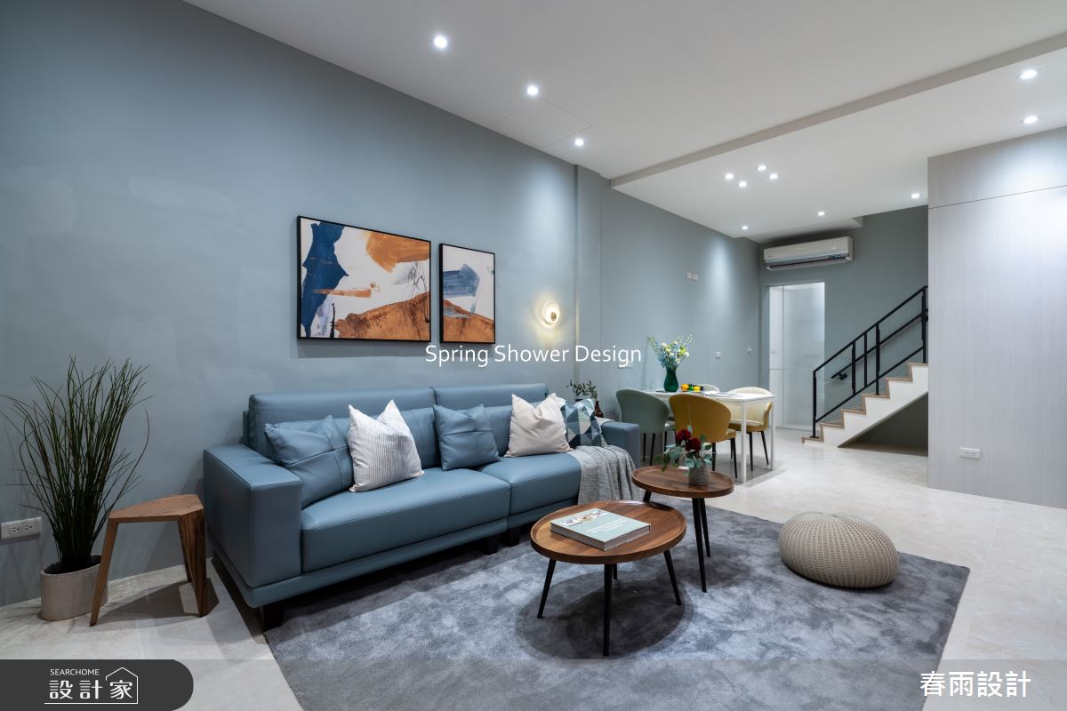 老屋(16~30年)＿現代風客廳樓梯案例圖片＿春雨設計＿春雨_266 忠信街之3