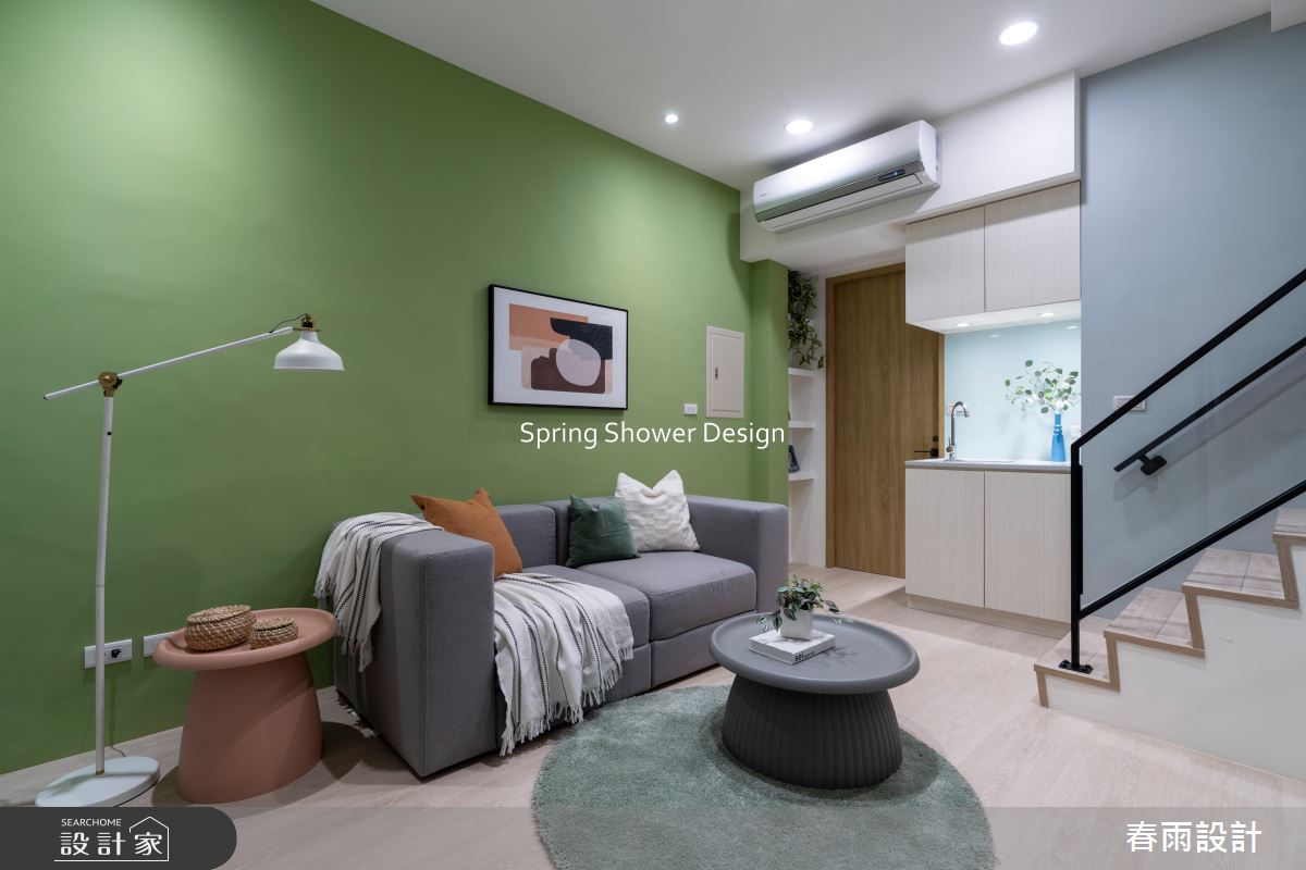 老屋(16~30年)＿現代風客廳樓梯案例圖片＿春雨設計＿春雨_266 忠信街之13