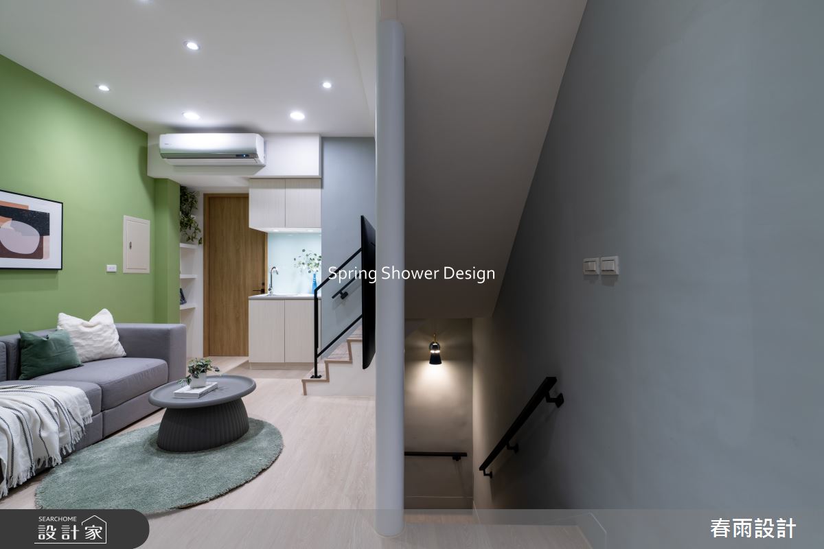 老屋(16~30年)＿現代風客廳樓梯案例圖片＿春雨設計＿春雨_266 忠信街之14