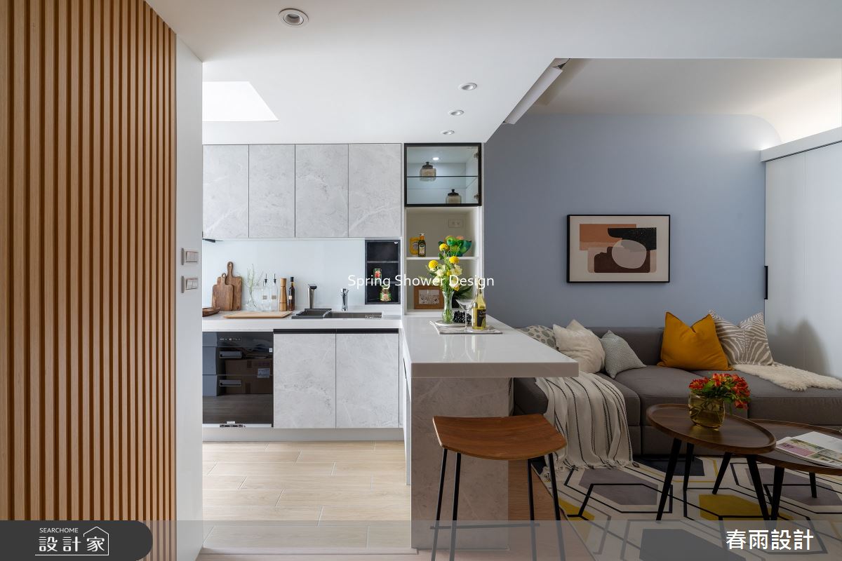 老屋(16~30年)＿現代風客廳餐廳廚房中島案例圖片＿春雨設計＿春雨_281 昇陽大地之14