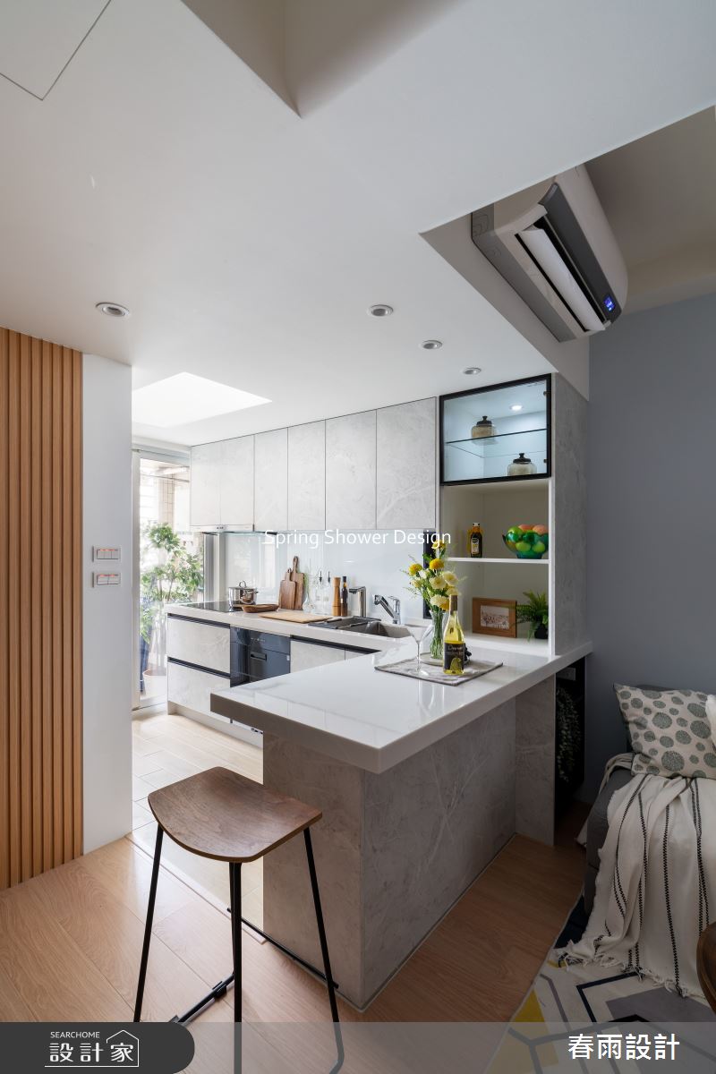 老屋(16~30年)＿現代風餐廳廚房中島案例圖片＿春雨設計＿春雨_281 昇陽大地之16