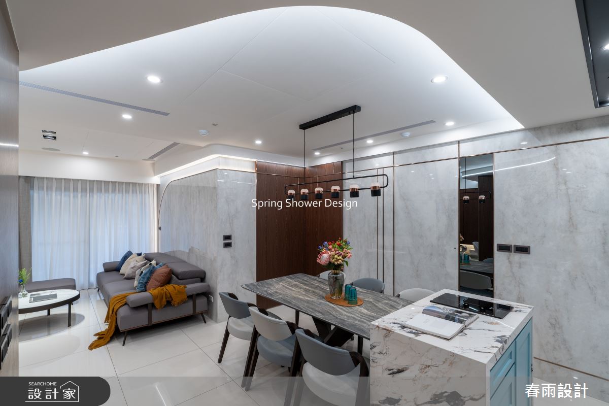 新成屋(5年以下)＿現代風客廳餐廳中島案例圖片＿春雨設計＿春雨_283 築禾交響院之4