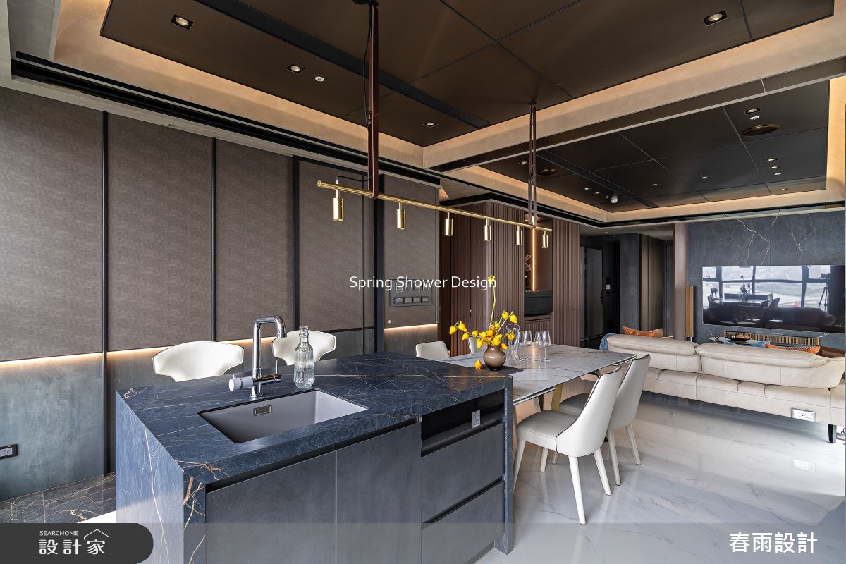 新成屋(5年以下)＿現代風客廳餐廳中島案例圖片＿春雨設計＿春雨_292 三輝玳門之19