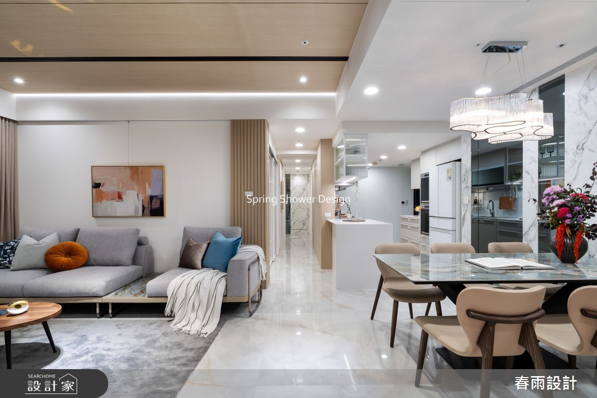 新成屋(5年以下)＿現代風客廳餐廳廚房中島案例圖片＿春雨設計＿春雨_295 總統傑仕堡之4