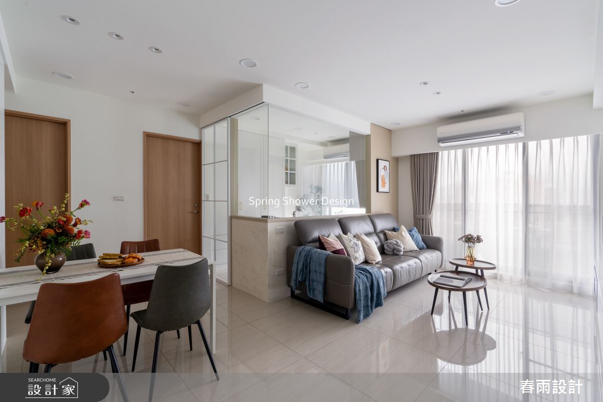 22坪新成屋(5年以下)＿現代風客廳餐廳書房案例圖片＿春雨設計＿春雨_302 宏延富山滙之3