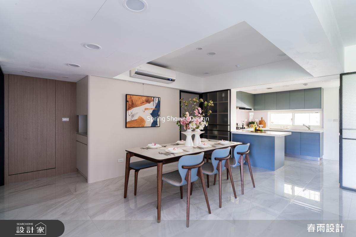 老屋(16~30年)＿現代風餐廳廚房中島案例圖片＿春雨設計＿春雨_306 北投明德路之4