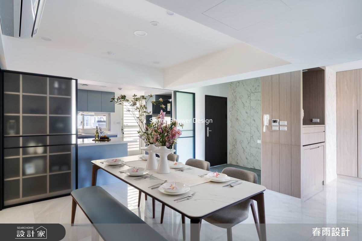 老屋(16~30年)＿現代風餐廳廚房中島案例圖片＿春雨設計＿春雨_306 北投明德路之6