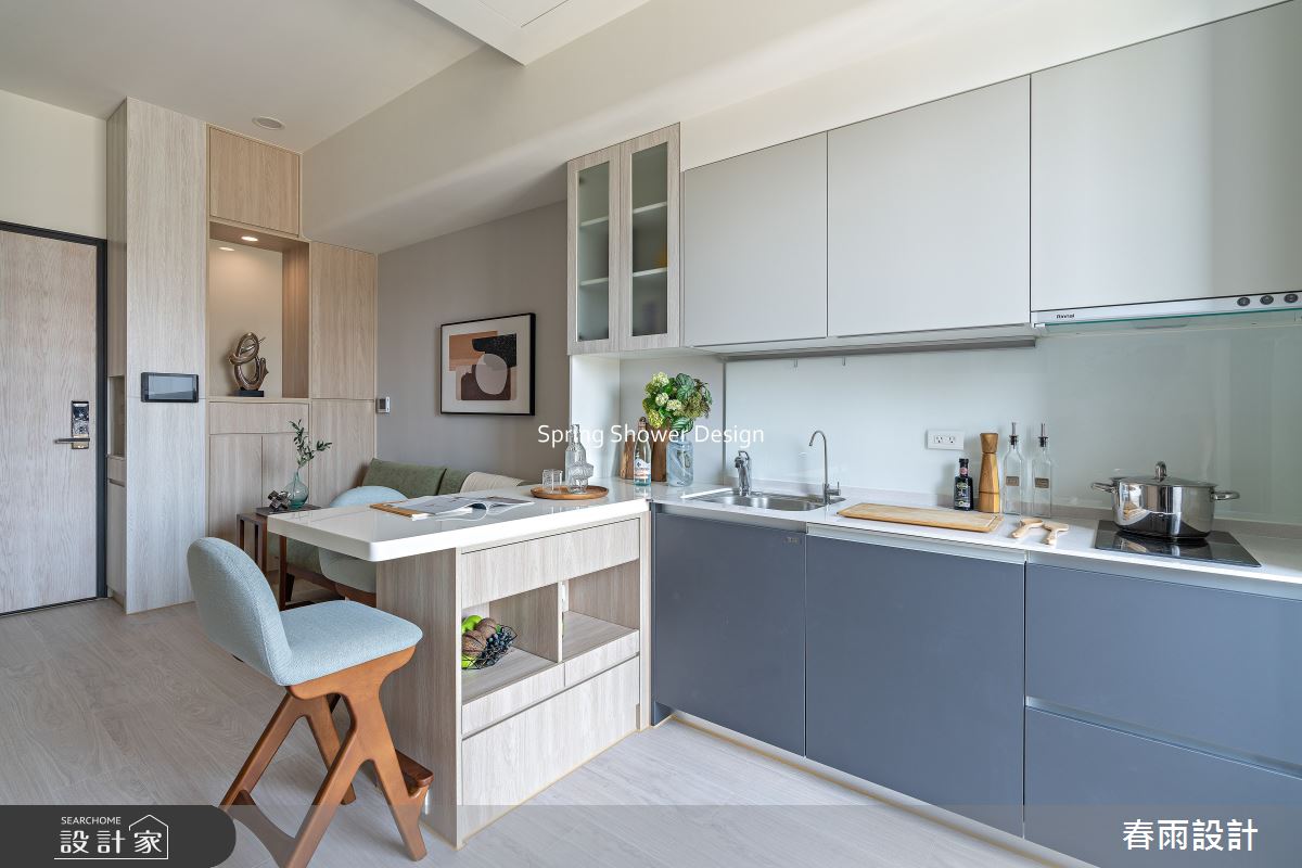 新成屋(5年以下)＿北歐風客廳廚房吧檯中島案例圖片＿春雨設計＿春雨_310 昇陽逸居之17