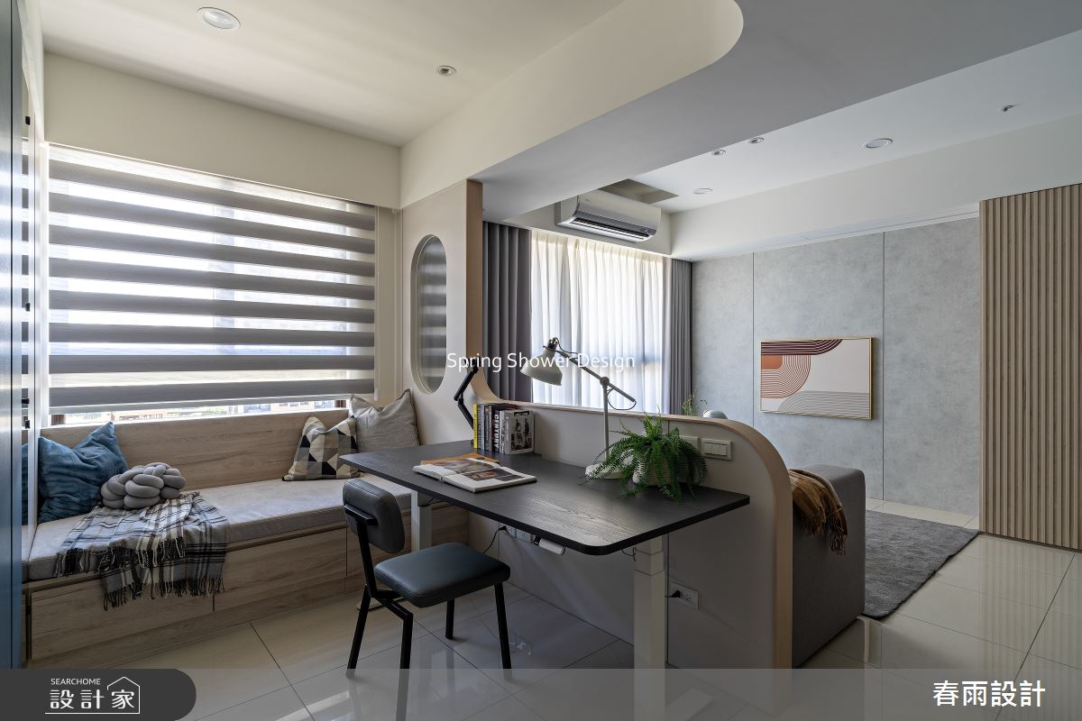 新成屋(5年以下)＿現代風客廳書房臥榻案例圖片＿春雨設計＿春雨_322 築億海格桃園之7