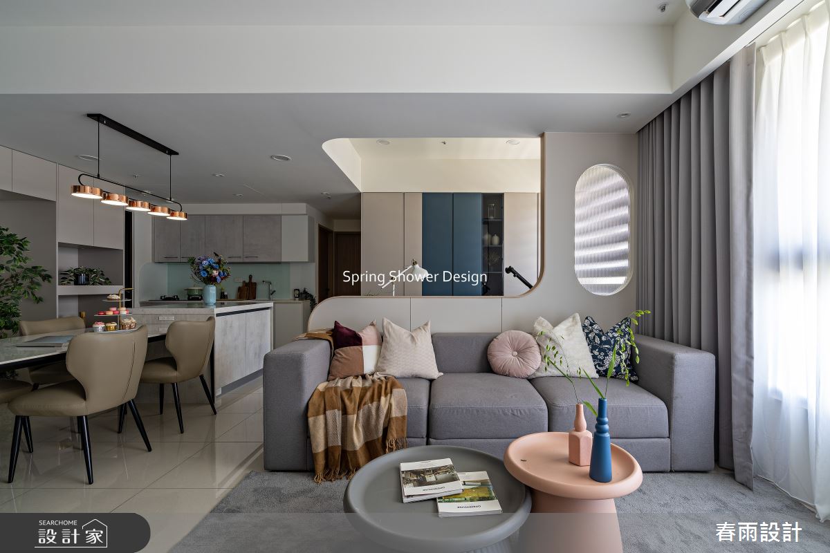 新成屋(5年以下)＿現代風客廳餐廳廚房中島案例圖片＿春雨設計＿春雨_322 築億海格桃園之12
