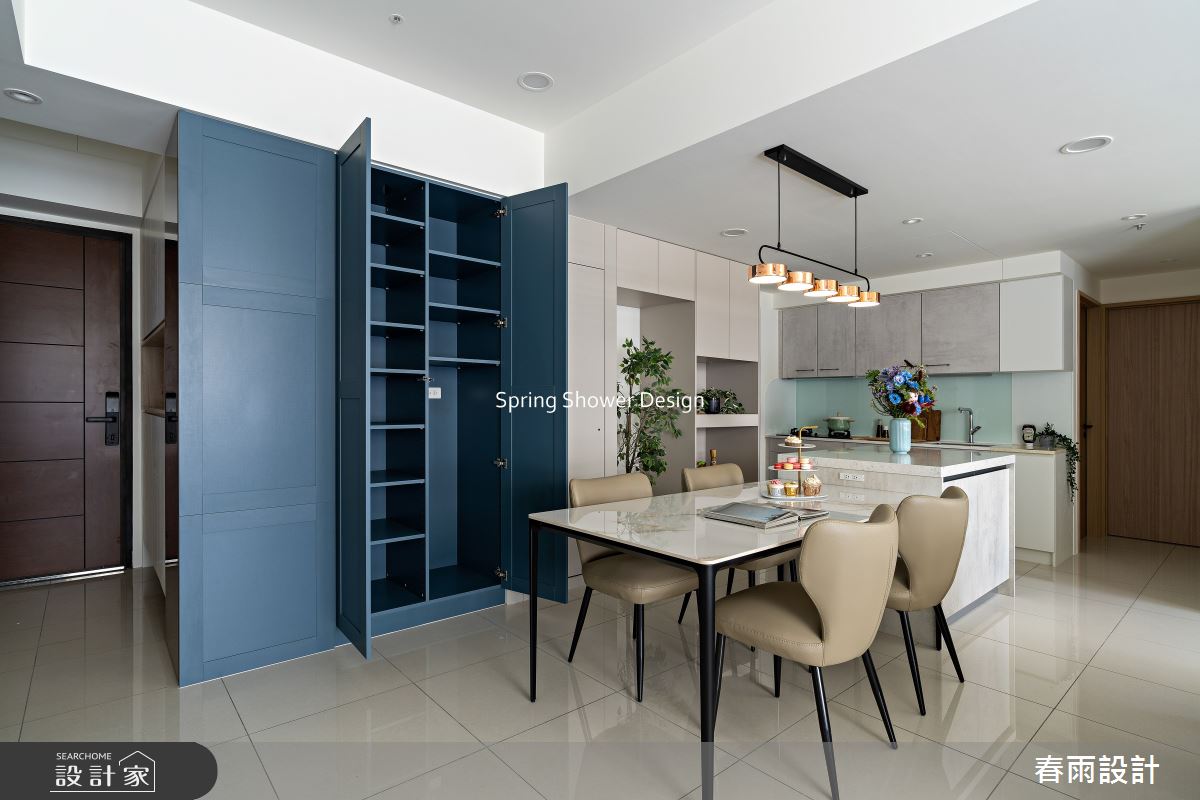 新成屋(5年以下)＿現代風玄關餐廳廚房中島案例圖片＿春雨設計＿春雨_322 築億海格桃園之16