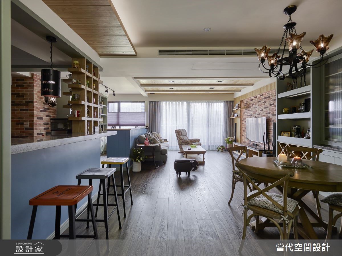 35坪新成屋(5年以下)＿鄉村風客廳餐廳案例圖片＿當代空間有限公司＿當代_23之4