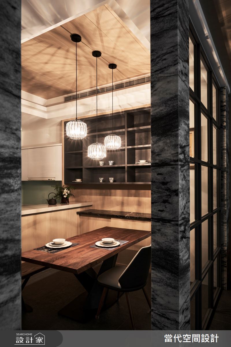 80坪中古屋(5~15年)＿人文禪風餐廳廚房吧檯中島案例圖片＿當代空間有限公司＿當代_29之12