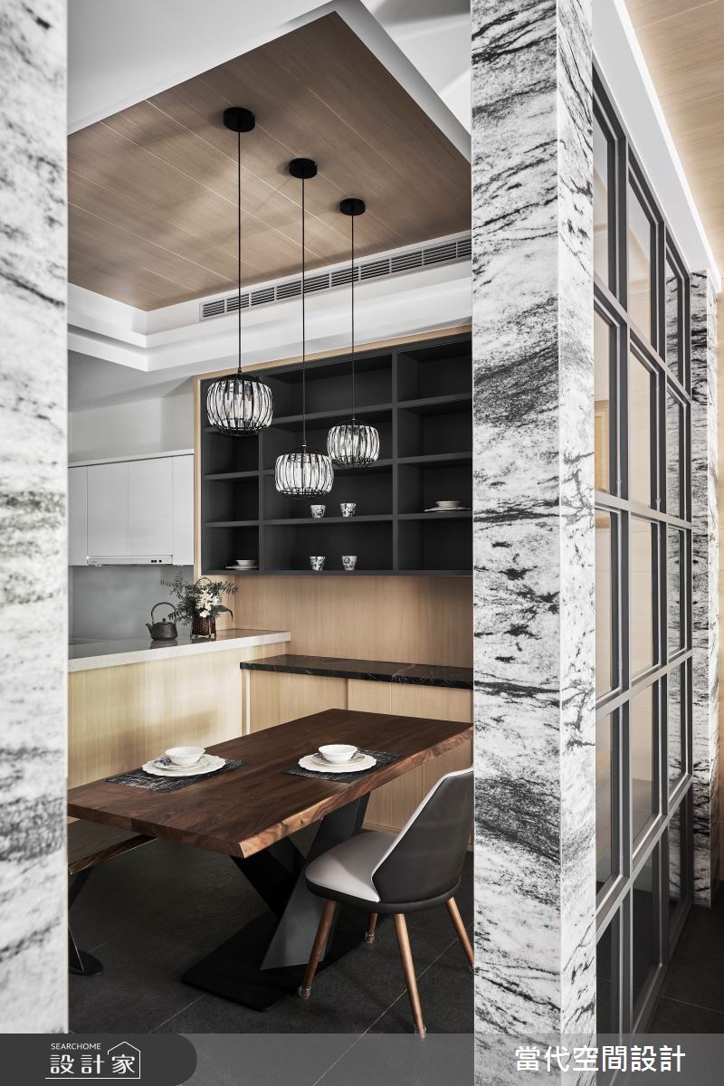 80坪中古屋(5~15年)＿人文禪風餐廳廚房吧檯中島案例圖片＿當代空間有限公司＿當代_29之13