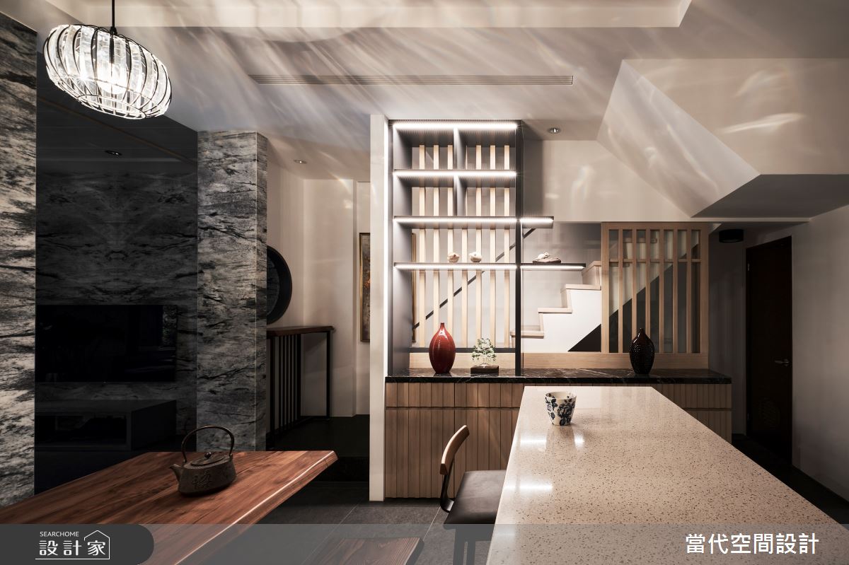80坪中古屋(5~15年)＿人文禪風餐廳廚房吧檯中島案例圖片＿當代空間有限公司＿當代_29之17