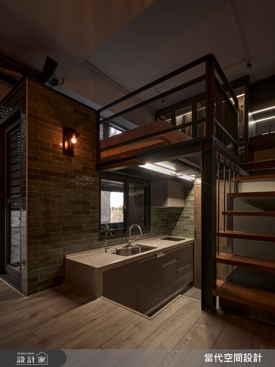 10坪新成屋(5年以下)＿工業風廚房樓梯案例圖片＿當代空間有限公司＿當代_30之5