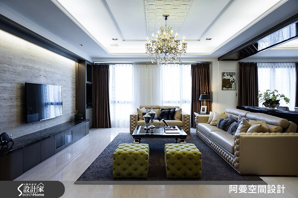 50坪新成屋(5年以下)＿奢華風客廳案例圖片＿阿曼空間設計＿阿曼_33之4