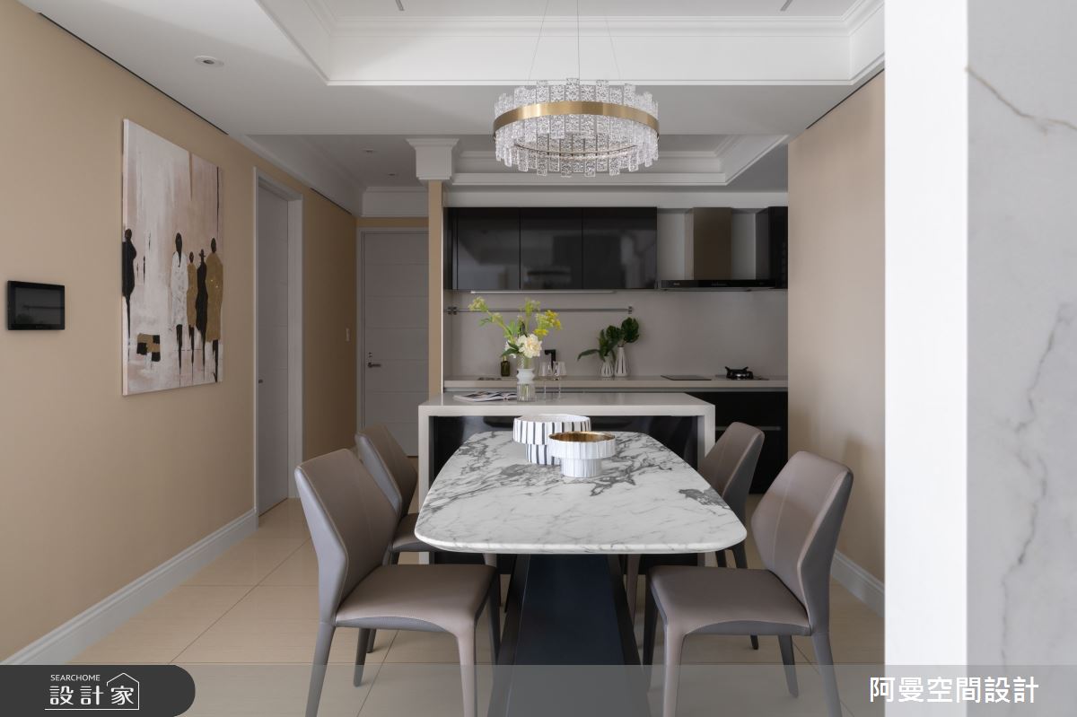 26坪新成屋(5年以下)＿美式風餐廳廚房中島案例圖片＿阿曼空間設計＿阿曼_42之6