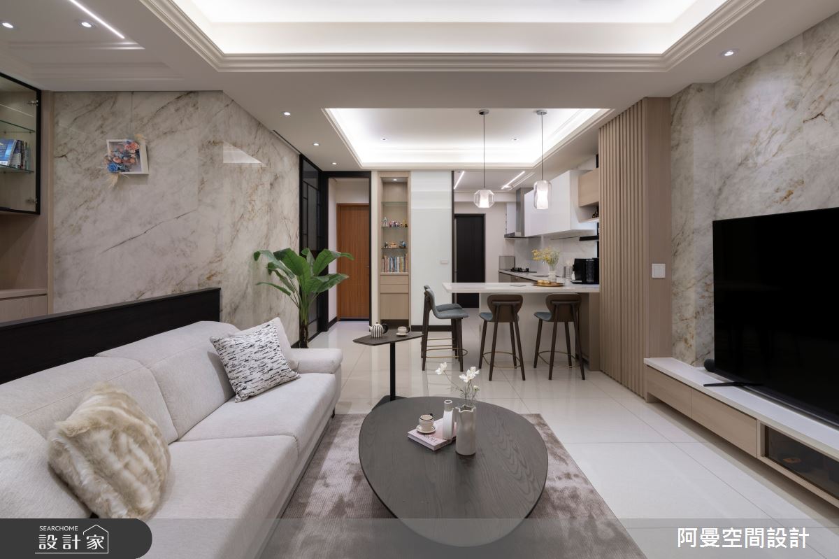 50坪新成屋(5年以下)＿現代風客廳餐廳廚房吧檯中島案例圖片＿阿曼空間設計＿阿曼_43之4