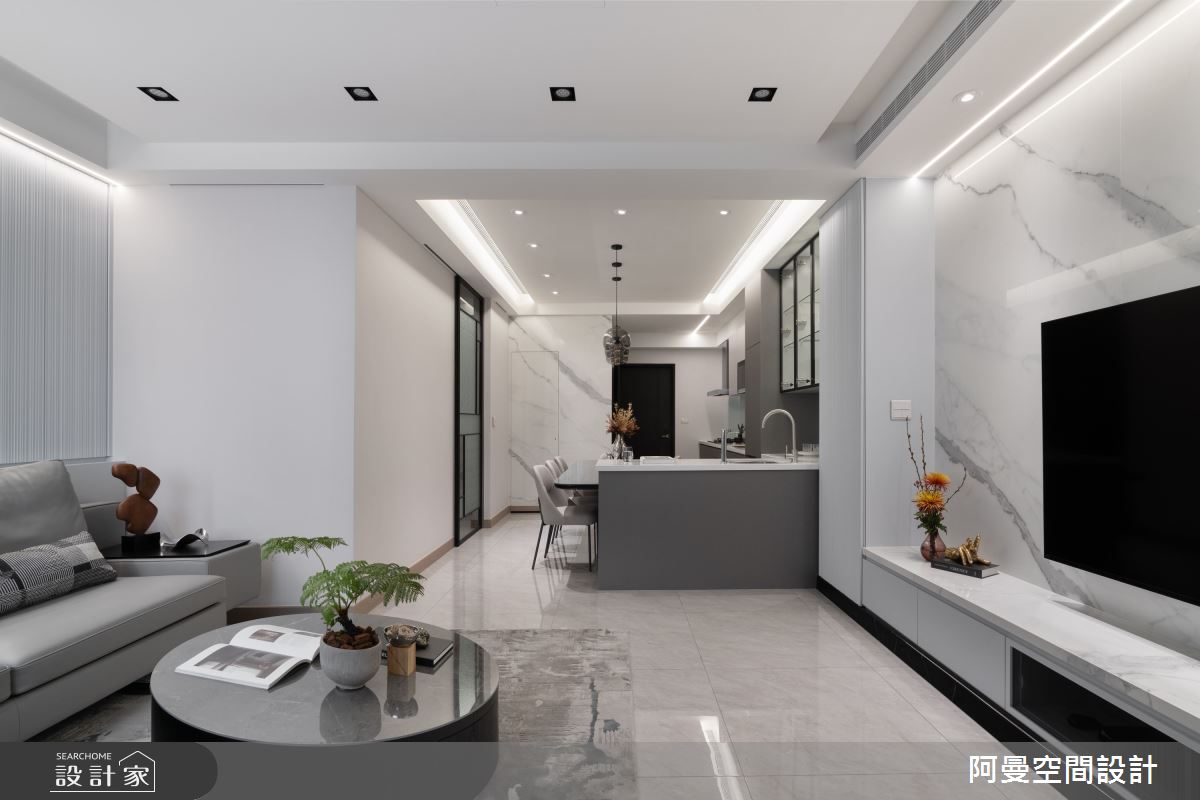 50坪新成屋(5年以下)＿現代風客廳餐廳廚房吧檯中島案例圖片＿阿曼空間設計＿阿曼_45之5