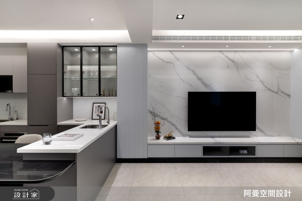 50坪新成屋(5年以下)＿現代風客廳吧檯中島案例圖片＿阿曼空間設計＿阿曼_45之6