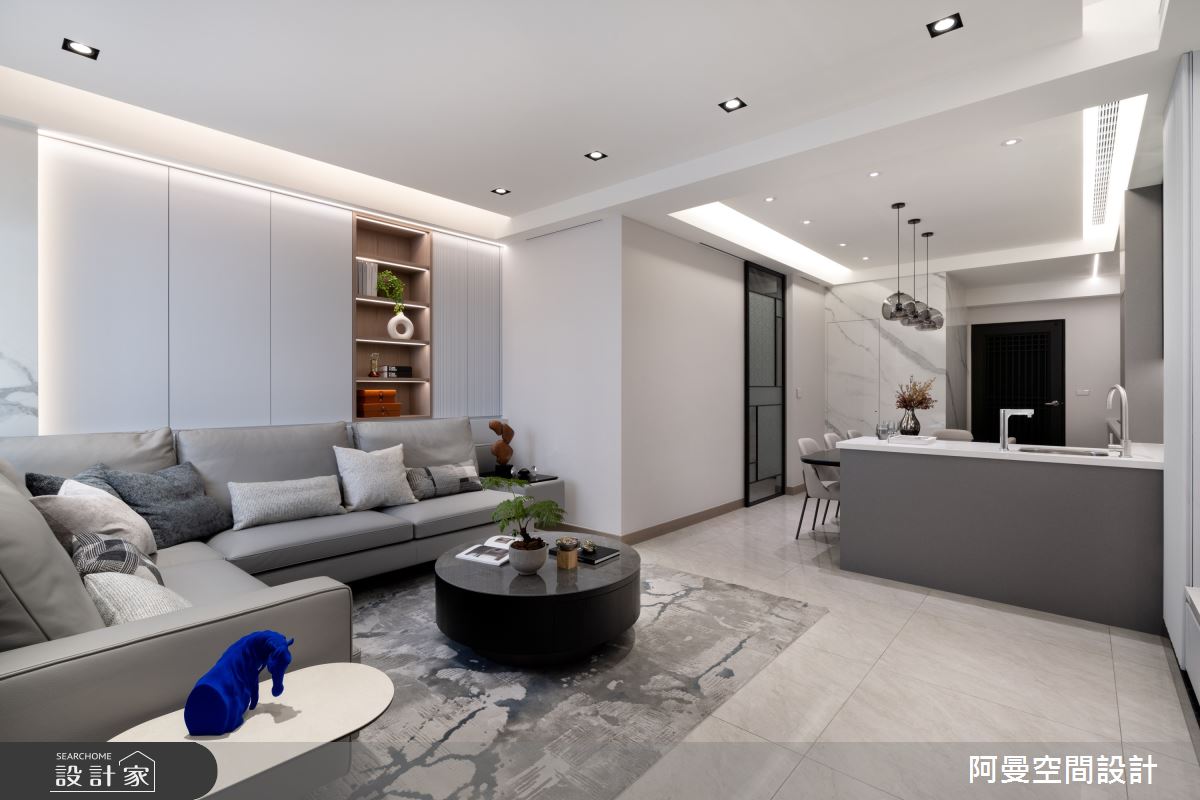 50坪新成屋(5年以下)＿現代風客廳餐廳吧檯中島案例圖片＿阿曼空間設計＿阿曼_45之11