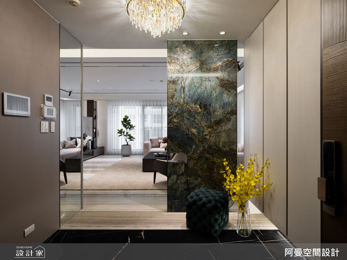 90坪新成屋(5年以下)＿現代奢華風玄關客廳案例圖片＿阿曼空間設計＿阿曼_46之2