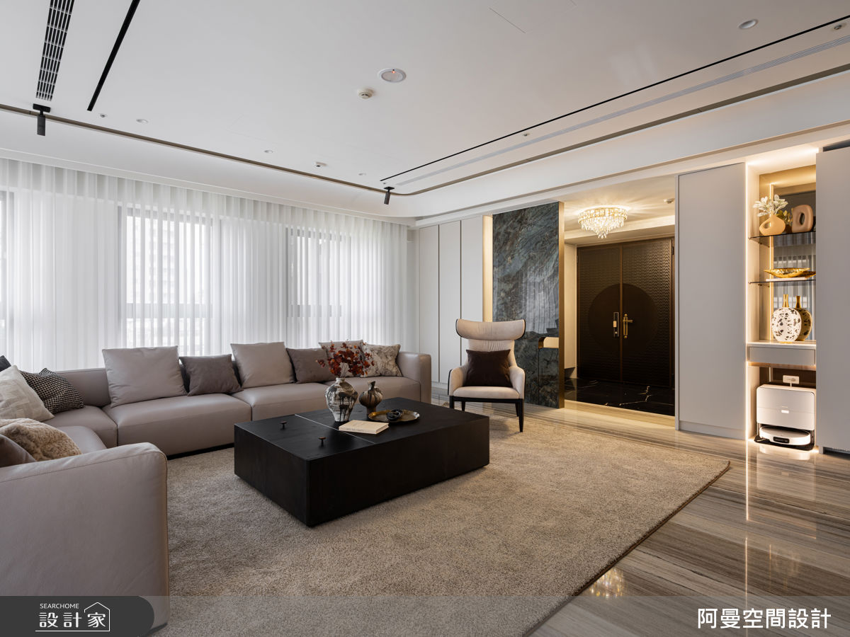 90坪新成屋(5年以下)＿現代奢華風玄關客廳案例圖片＿阿曼空間設計＿阿曼_46之6
