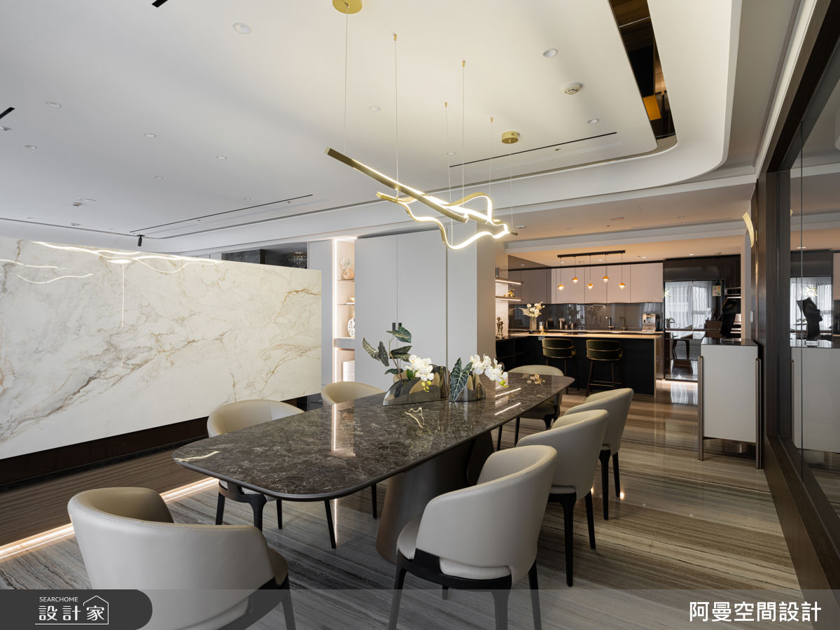 90坪新成屋(5年以下)＿現代奢華風餐廳案例圖片＿阿曼空間設計＿阿曼_46之15