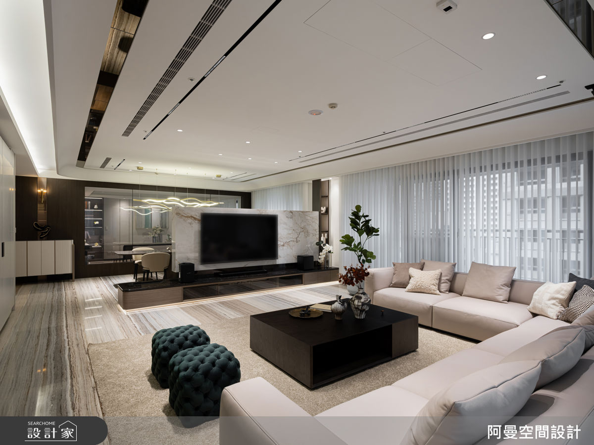 90坪新成屋(5年以下)＿現代奢華風客廳案例圖片＿阿曼空間設計＿阿曼_46之7
