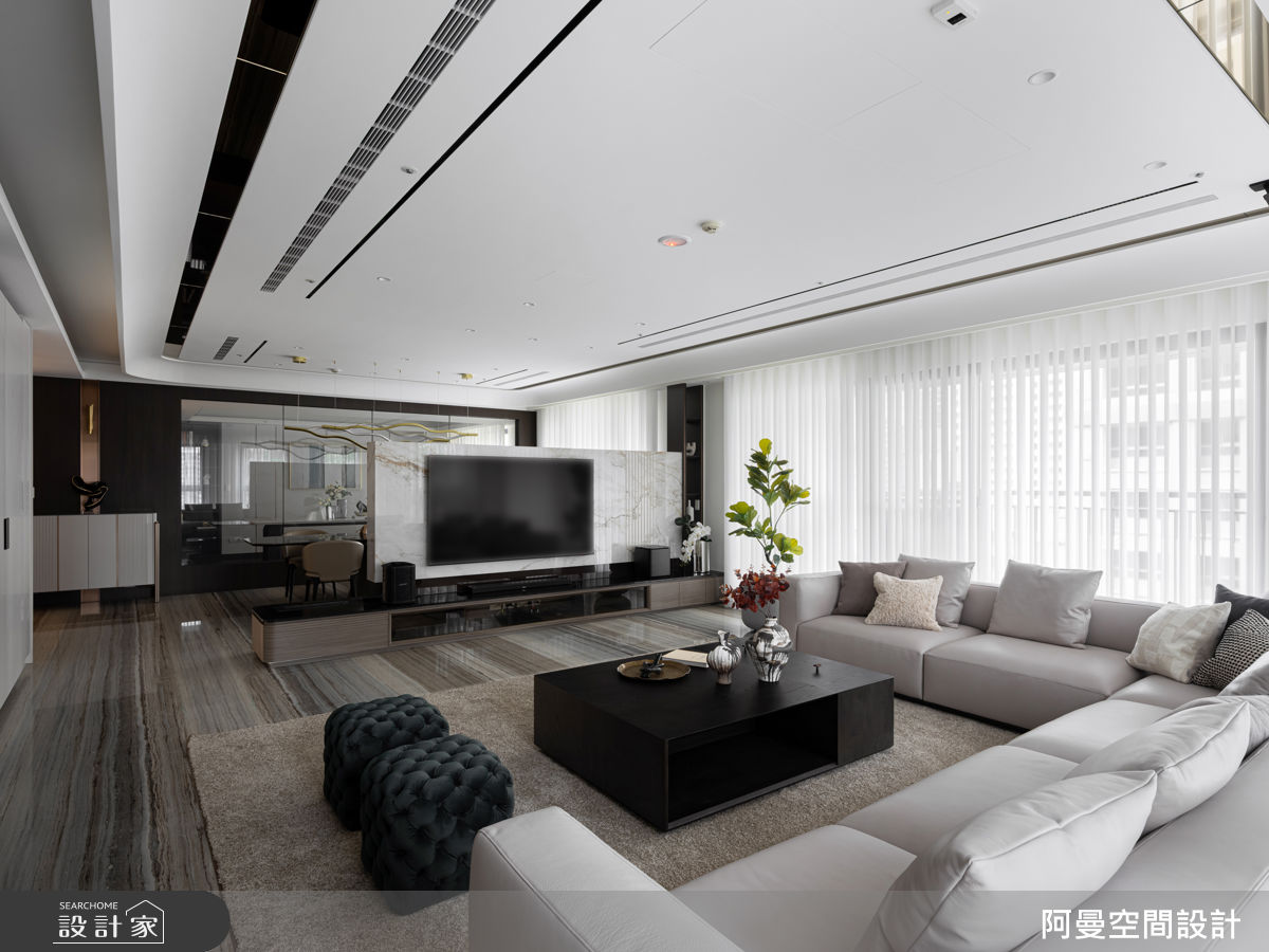 90坪新成屋(5年以下)＿現代奢華風客廳案例圖片＿阿曼空間設計＿阿曼_46之8