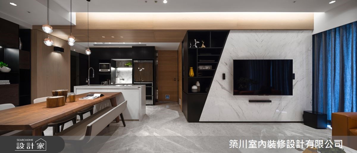 40坪新成屋(5年以下)＿現代風客廳餐廳廚房案例圖片＿築川設計＿築川_09之5