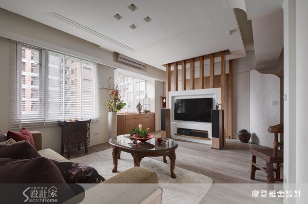 50坪中古屋(5~15年)＿新中式風客廳案例圖片＿摩登雅舍室內設計＿摩登雅舍_15之5