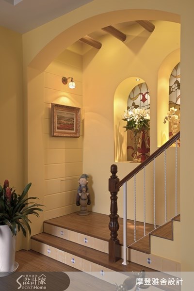 120坪新成屋(5年以下)＿鄉村風樓梯案例圖片＿摩登雅舍室內設計＿摩登雅舍_21之22