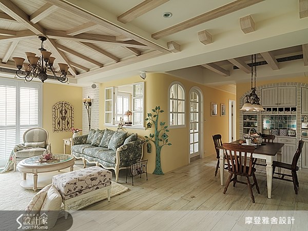 50坪新成屋(5年以下)＿鄉村風客廳案例圖片＿摩登雅舍室內設計＿摩登雅舍_30之2