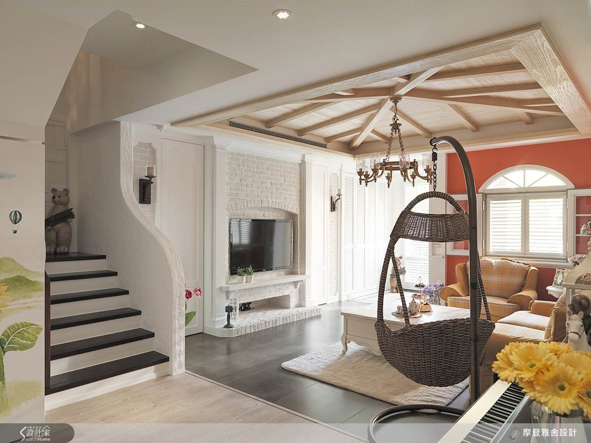 80坪中古屋(5~15年)＿鄉村風玄關樓梯案例圖片＿摩登雅舍室內設計＿摩登雅舍_36之17