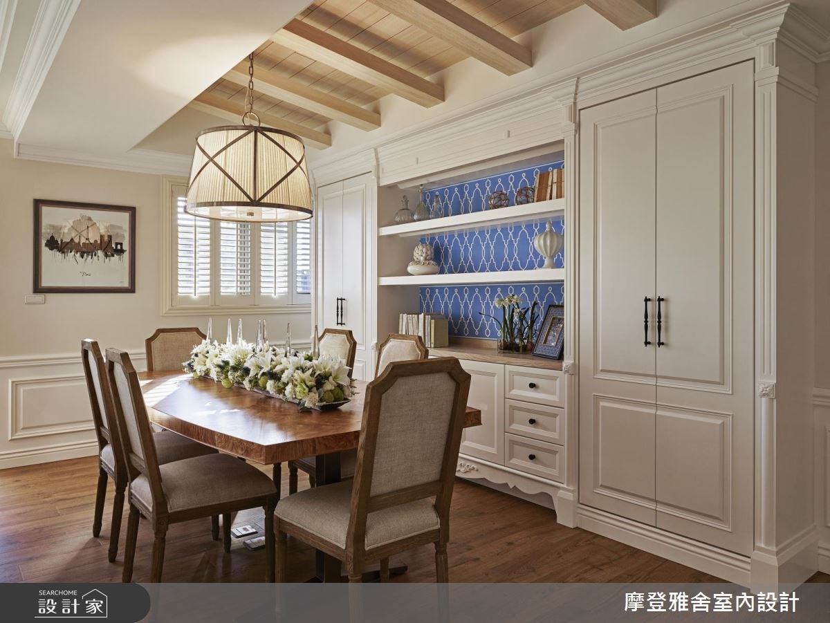 40坪新成屋(5年以下)＿美式風餐廳案例圖片＿摩登雅舍室內設計＿摩登雅舍_63 皇家藍x白色系 光影灑落美式風精品宅之26