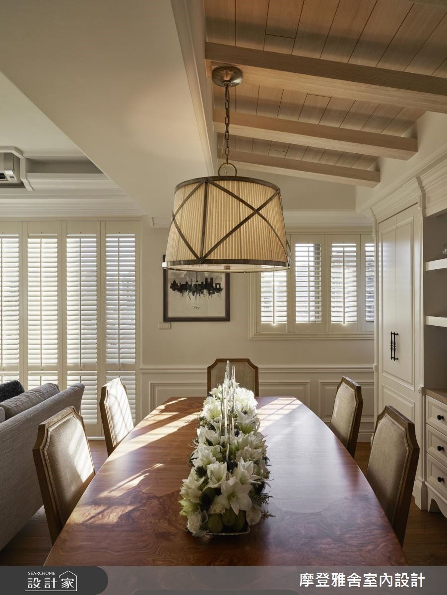 40坪新成屋(5年以下)＿美式風餐廳案例圖片＿摩登雅舍室內設計＿摩登雅舍_63 皇家藍x白色系 光影灑落美式風精品宅之27