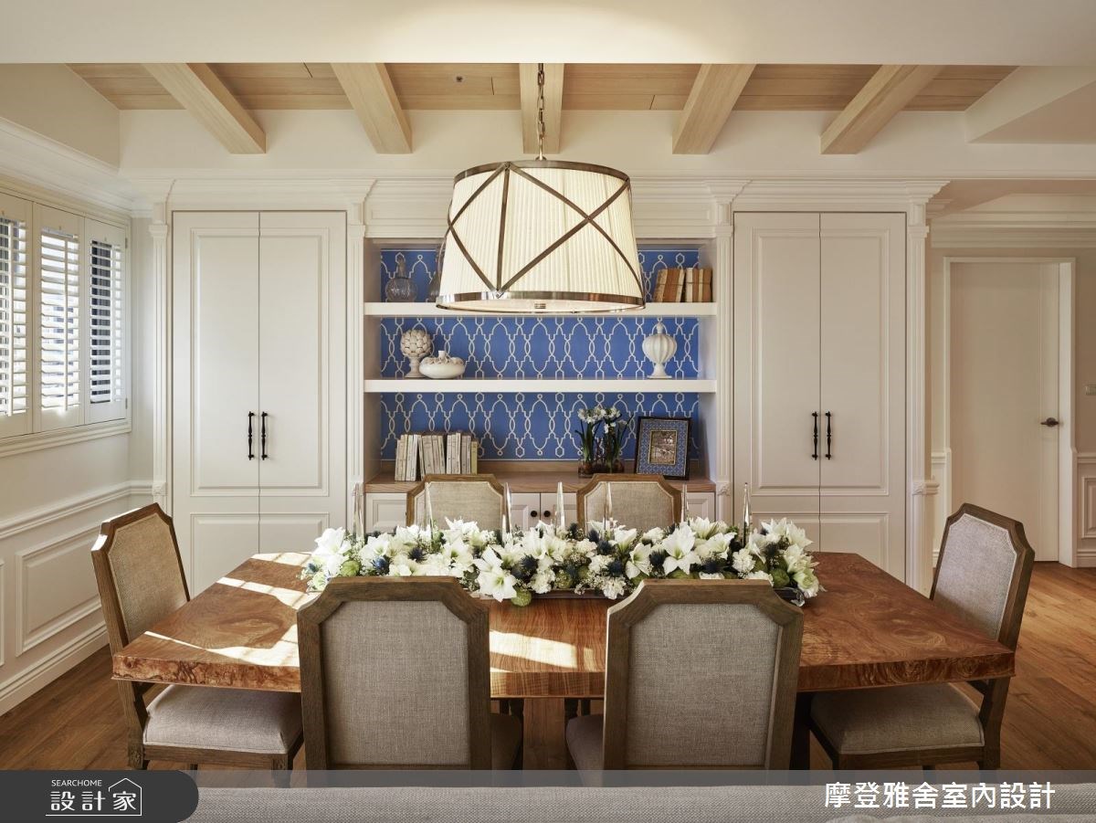 40坪新成屋(5年以下)＿美式風餐廳案例圖片＿摩登雅舍室內設計＿摩登雅舍_63 皇家藍x白色系 光影灑落美式風精品宅之28