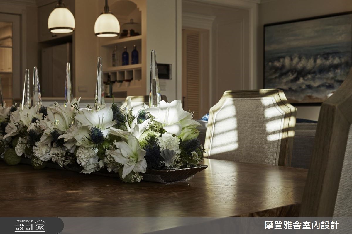 40坪新成屋(5年以下)＿美式風餐廳案例圖片＿摩登雅舍室內設計＿摩登雅舍_63 皇家藍x白色系 光影灑落美式風精品宅之30