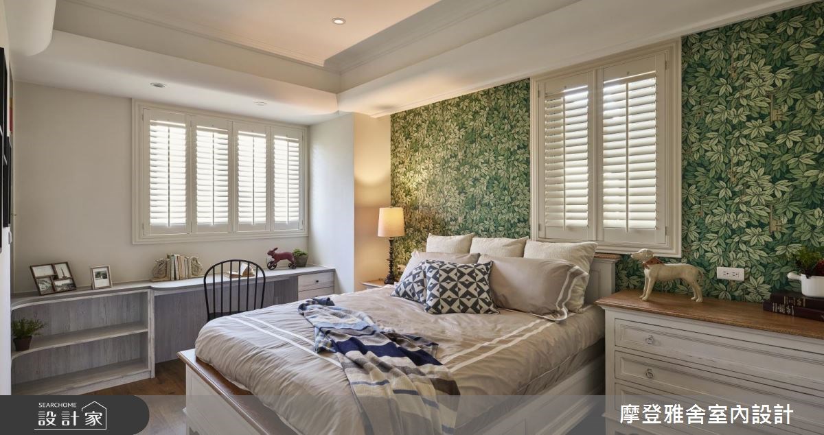 40坪新成屋(5年以下)＿美式風臥室案例圖片＿摩登雅舍室內設計＿摩登雅舍_63 皇家藍x白色系 光影灑落美式風精品宅之45