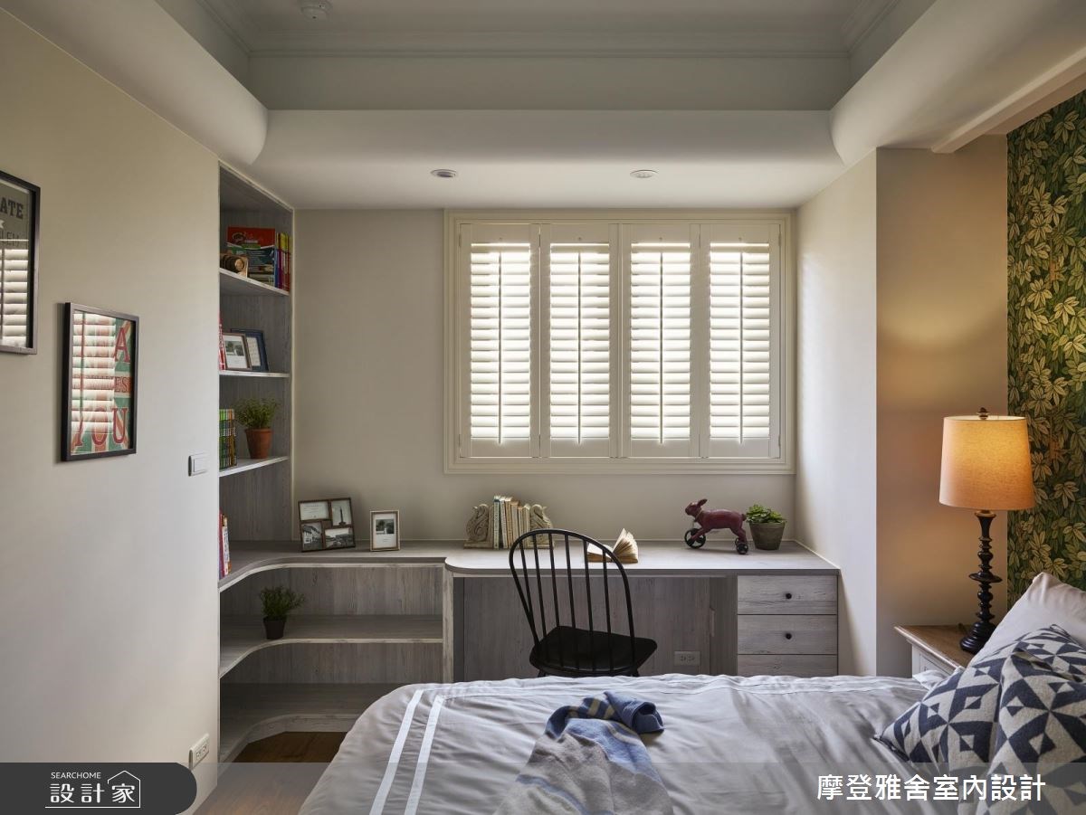 40坪新成屋(5年以下)＿美式風臥室案例圖片＿摩登雅舍室內設計＿摩登雅舍_63 皇家藍x白色系 光影灑落美式風精品宅之46