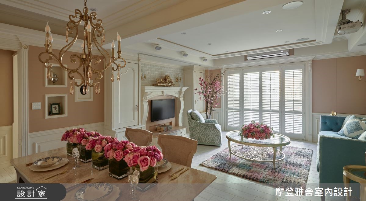 35坪老屋(16~30年)＿鄉村風餐廳案例圖片＿摩登雅舍室內設計＿摩登雅舍_66 醫師夫妻的老屋翻新花香巴黎鄉村風訂製親子宅之2